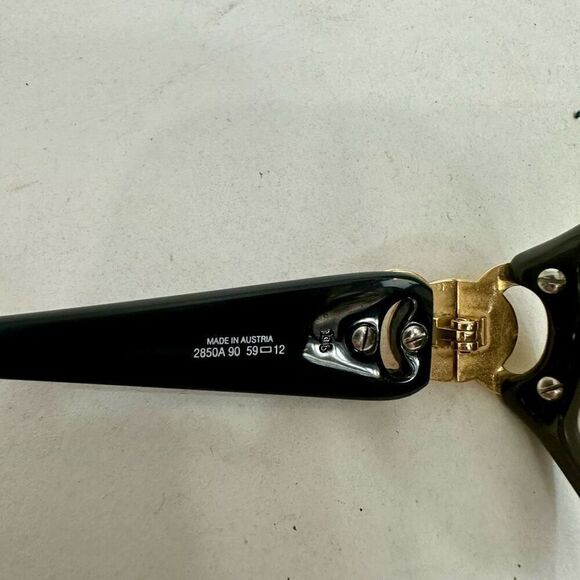 Vintage Christian Dior Black and Gold Sunglasses 2850 - Picture 7 of 8